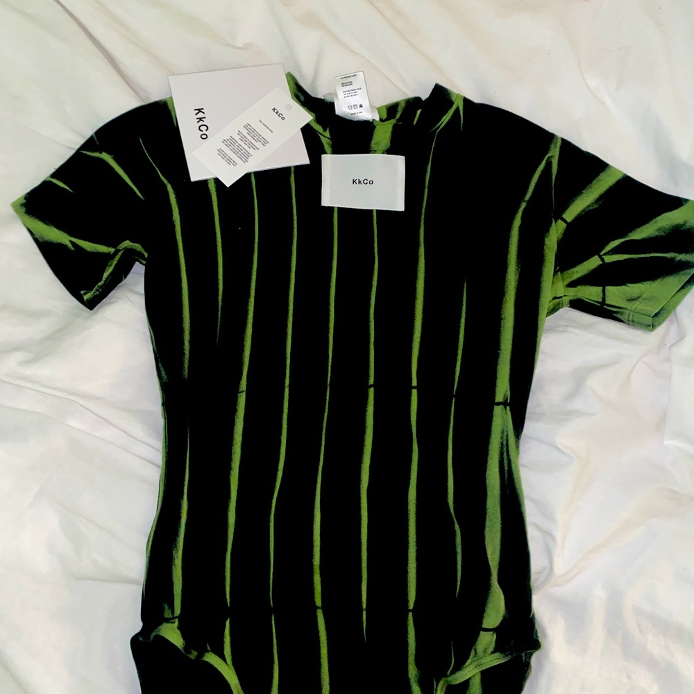 KKCo green & black dyed bodysuit